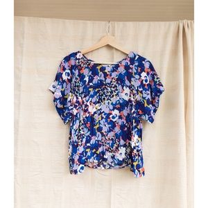Maeve by Anthropologie blue floral blouse